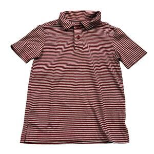 Class Club Red + Gray Striped Polo Boys Size 4/5